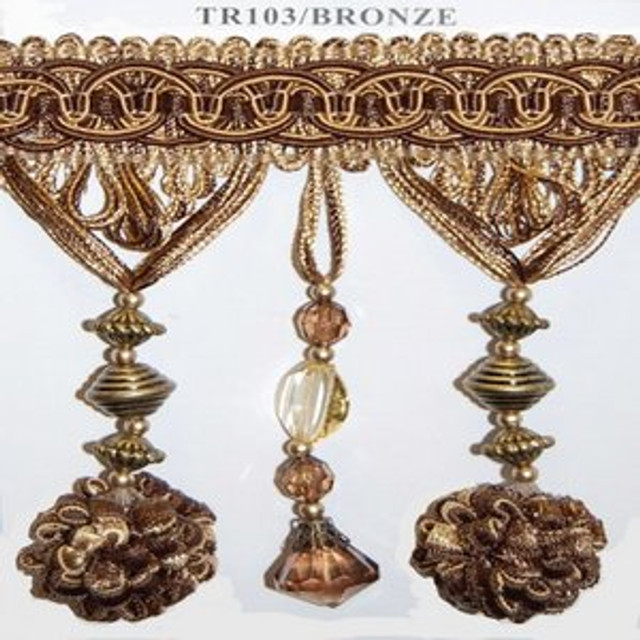 Norbar Fabric Tr103 Bronze 8-12 4 3/4" BEAD WITH TASSEL - My Fabric Connection -