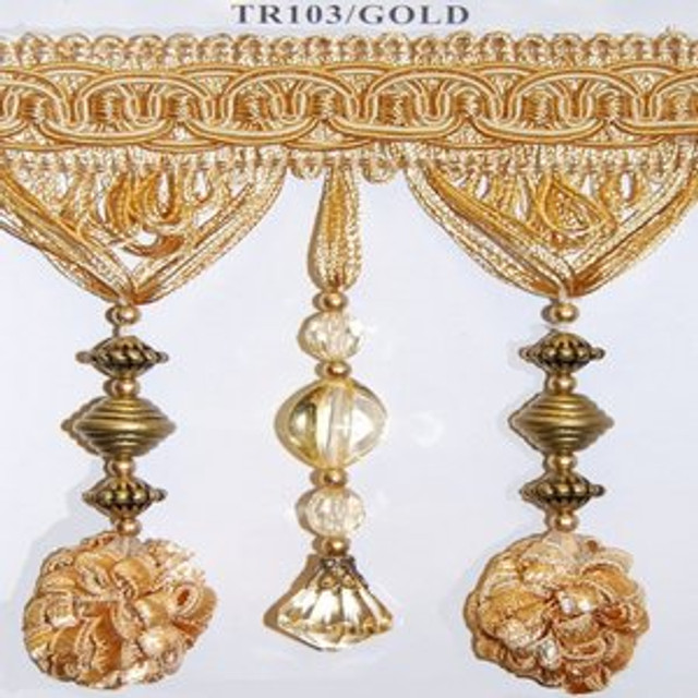 Norbar Fabric Tr103 Gold 12 4 3/4" BEAD WITH TASSEL - My Fabric Connection -