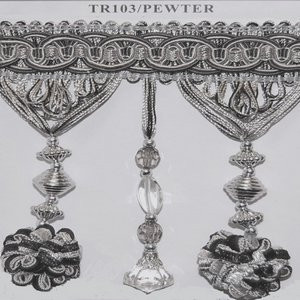 Norbar Fabric Tr103 Pewter 50-37-47 4 3/4" BEAD WITH TASSEL - My Fabric Connection -