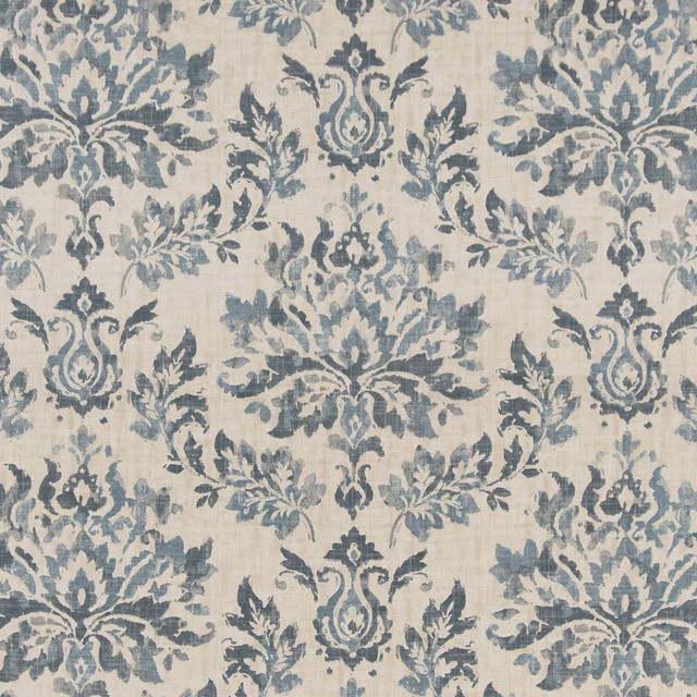 Charlotte Fabric CB700-398 Shades of Indigo 75% Cotton, 25% Linen Pakistan Exceeds 100,000 Wyzenbeek Rubs (Heavy Duty) Horizontal 24.75" x Vertical 27" 54 Inches - My Fabric Connection -