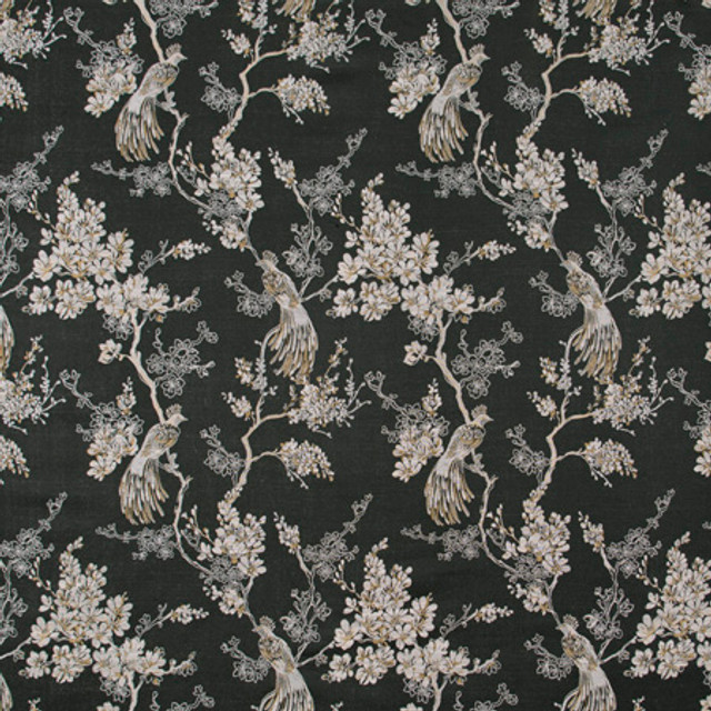 Carole Fabric Bird In Waiting Noir Birch 63% Polyester, 37% Viscose India N/A </p><p>Repeat: 20 5/8" V, 13 1/2" H 51" - My Fabric Connection -