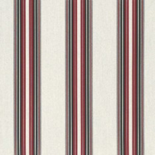 Sunbrella Fabric 4798 Sunbella Burgundy / Black / White Awning Fabrics > Sunbrella® Stripes 100% Acrylic USA or Imported 15.3" (38.9cm) 46" - My Fabric Connection -