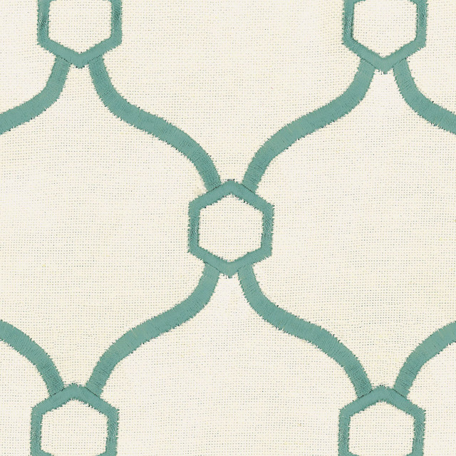 Stout Fabric Optic 2 Lagoon Rainbow Library Wave/Seacrest 44% Spun Viscose 30% Polyester 26% Linen Rayon Embroidery CHINA WYZENBEEK 60 000 DOUBLE RUB WEAR TEST (HEAVY DUTY) Horizontal: 3.75 and Vertical: 5 53 in - My Fabric Connection -