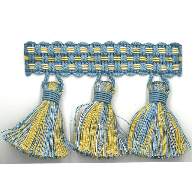 Stout Trim Sponsor 13 Cornflower ART OF DESIGN TRIM-2 TASSEL FRINGE 100%SVI CHINA </p><p>Repeat: 0 3 in - My Fabric Connection -