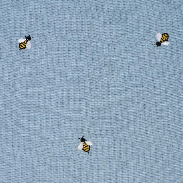 Schumacher Fabric Honey Bee Embroidery Sky 78421 Exquisite Embroideries 11.0" - My Fabric Connection -