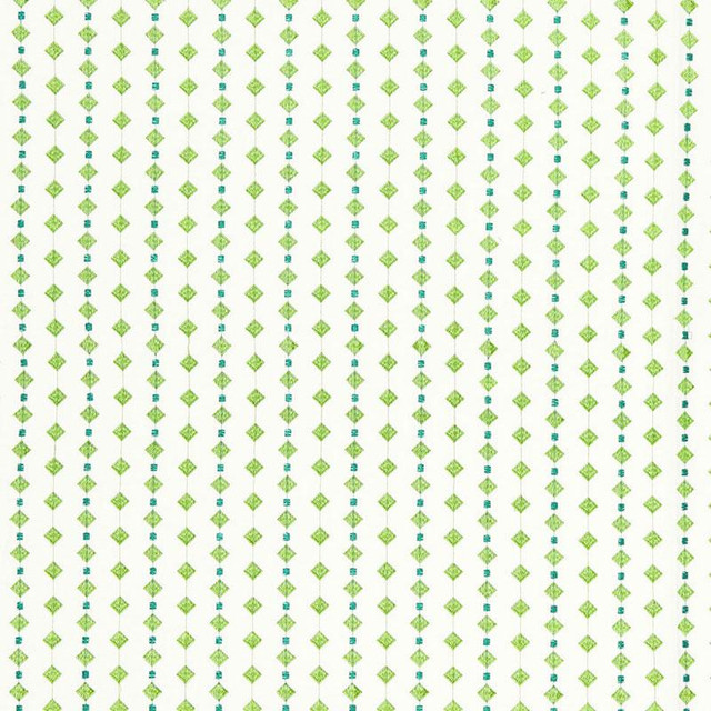 Schumacher Fabric Macaroni Turquoise / Leaf 66262 Flight Of Fancy 2.5" - My Fabric Connection -