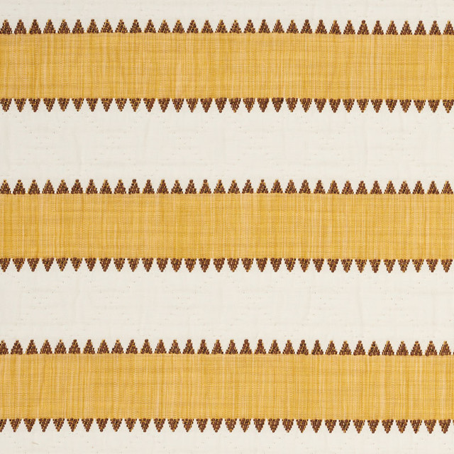 Schumacher Fabric Isolde Stripe Yellow 76752 FOLK ART See Sample ITALY - </p><p>Repeat: Horizontal: 1 3/4" (4CM) and Vertical: 3 3/4" (10CM) 52 1/2" (133CM) - My Fabric Connection -