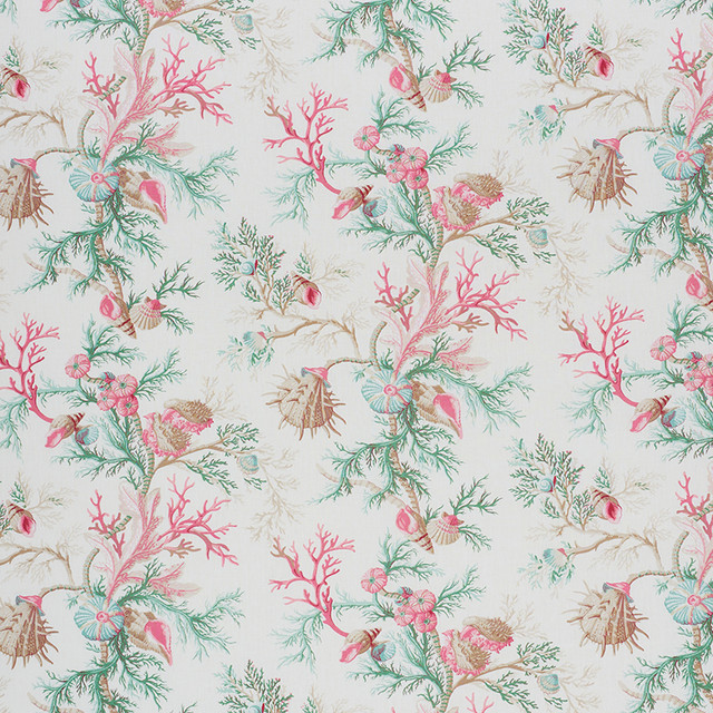 Schumacher Fabric Del Tesoro Pink & Aqua 178761 SCHUMACHER CLASSICS See Sample UNITED KINGDOM - </p><p>Repeat: Horizontal: 36 1/4" (92CM) and Vertical: 27 1/4" (69CM) 54 3/4" (139CM) - My Fabric Connection -