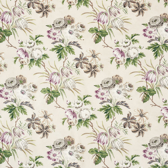Schumacher Fabric Cecil Chintz Wisteria 176811 VOGUE LIVING See Sample FRANCE MEDIUM DUTY </p><p>Repeat: Horizontal: 16 1/4" (41CM) and Vertical: 20 1/4" (51CM) 53 1/2" (136CM) - My Fabric Connection -
