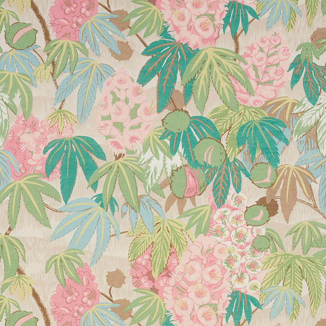 Schumacher Fabric Del Lungo Blush 178642 TROPICANA See Sample UNITED KINGDOM - </p><p>Repeat: Horizontal: 27 1/2" (70CM) and Vertical: 22 3/4" (58CM) 55" (140CM) - My Fabric Connection -