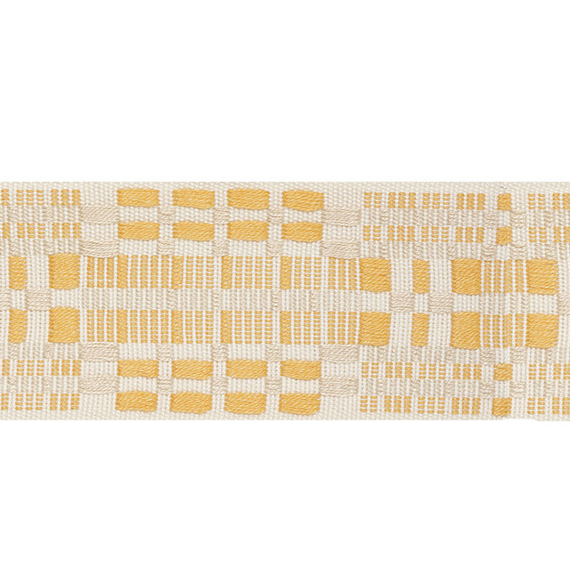 Schumacher Trim Brimfield Tape Yellow 76953 FOLK ART See Sample GERMANY - </p><p>Repeat: Horizontal: 7 1/4" (18CM) and Vertical: 1 3/4 (4CM) 2 1/2" (6CM) - My Fabric Connection -