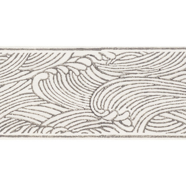 Schumacher Trim Umi Tape Grey 73721 MINGEI See Sample INDIA - </p><p>Repeat: Horizontal: 12" (30CM) and Vertical: - 3 5/8" (9CM) - My Fabric Connection -