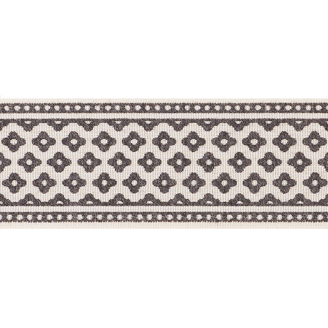 Schumacher Trim Cherie Tape Charcoal 72312 FRENCH REVOLUTION See Sample CHINA - </p><p>Repeat: Horizontal: 3/8" (1CM) and Vertical: 3/4" (2CM) 2" (5CM) - My Fabric Connection -