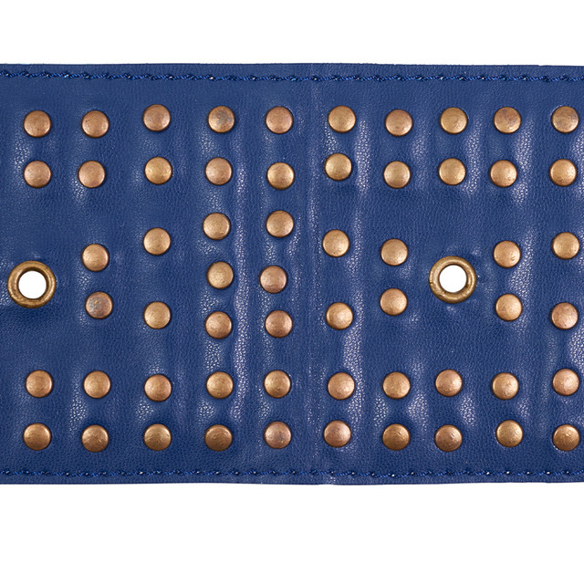 Schumacher Trim Studded Leather Trim Navy 76093 CLUB CAVALIER See Sample INDIA - </p><p>Repeat: Horizontal: - and Vertical: - 3" (8CM) - My Fabric Connection -