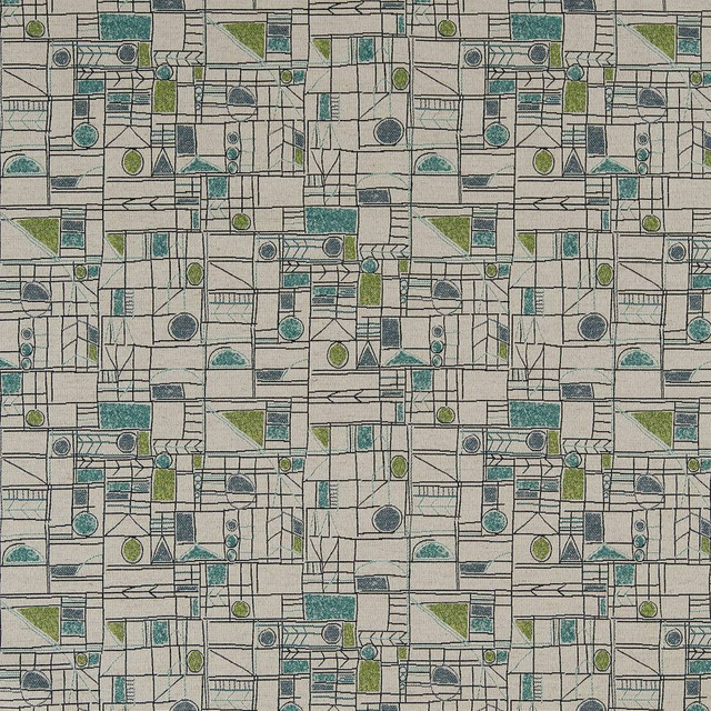 Charlotte Fabric CB800-247 Blue, Green and Teal 85% Polyester, 10% Viscose, 5% Linen China Exceeds 100,000 Wyzenbeek Rubs (Heavy Duty) Horizontal 14" x Vertical 13.5" 54 Inches - My Fabric Connection -