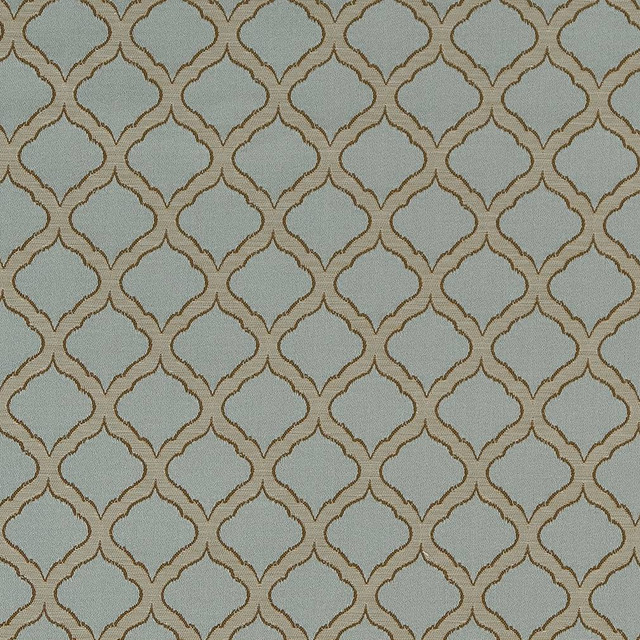 Charlotte Fabric D1533 Seaglass Ogee Elegant Damasks 100% Woven Polyester Turkey Exceeds 50,000 Wyzenbeek Rubs (Heavy Duty) Horizontal 2" x Vertical 2" 54 Inches - My Fabric Connection -