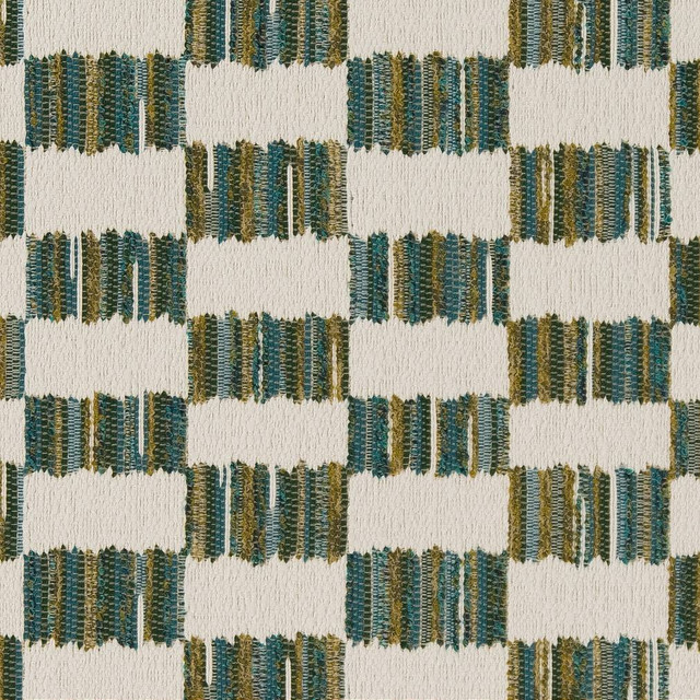 Charlotte Fabric D1639 Lagoon Eco Patterns 100% Woven Polypropylene Made In USA Exceeds 60,000 Wyzenbeek Rubs (Heavy Duty) Horizontal 4.5" x Vertical 2.5" 54 Inches - My Fabric Connection -