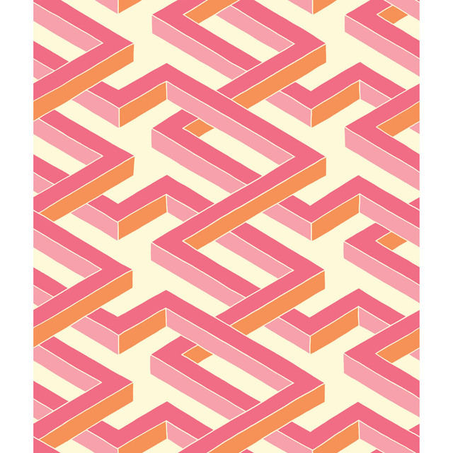 Cole & Son Wallcovering Luxor Pink COLE & SON GEOMETRIC II PAPER - 100% United Kingdom - Horizontal: - and Vertical: 12 20.5 - My Fabric Connection -