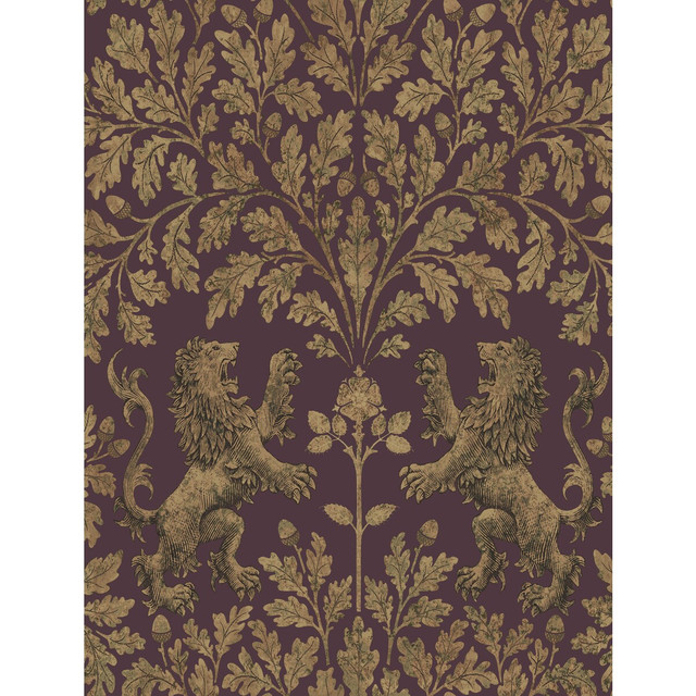 Cole & Son Wallcovering Boscobel Oak Gold/Claret COLE & SON PEARWOOD PAPER - 100% United Kingdom - Horizontal: 20.5 and Vertical: 27 20.5 - My Fabric Connection -