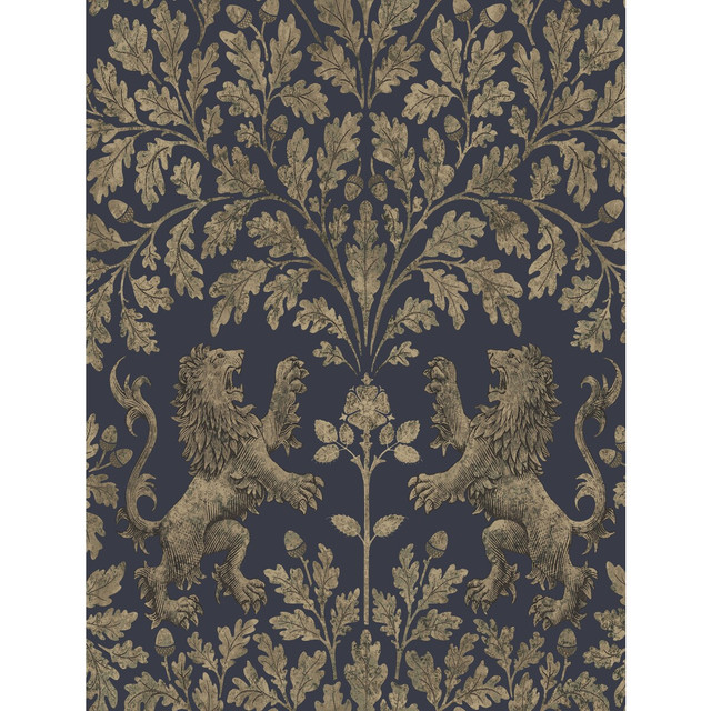 Cole & Son Wallcovering Boscobel Oak M Gilver/Ink COLE & SON PEARWOOD PAPER - 100% United Kingdom - Horizontal: 20.5 and Vertical: 27 20.5 - My Fabric Connection -