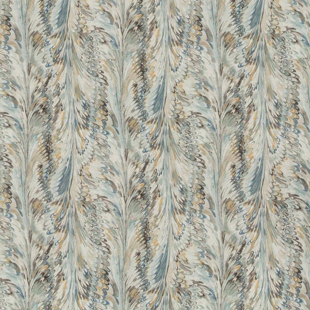 Lee Jofa Fabric Taplow Print Sea Mist MANOR HOUSE LINEN - 100% Austria MEDIUM Horizontal: 14.2 and Vertical: 24.9 56.8 - My Fabric Connection -