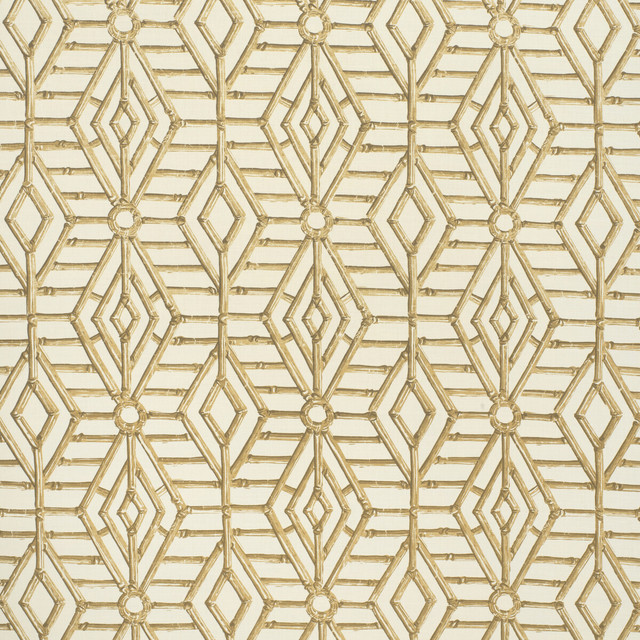 Lee Jofa Fabric Bamboo Cane Beige/White PAOLO MOSCHINO FABRICS LINEN - 67%;COTTON - 33% United Kingdom HEAVY Horizontal: 9.45 and Vertical: 5.12 53.94 - My Fabric Connection -