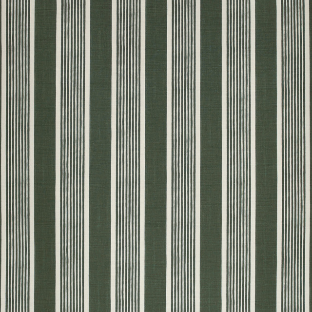 Lee Jofa Fabric Elba Stripe Dark Green PAOLO MOSCHINO FABRICS LINEN - 67%;COTTON - 33% United Kingdom HEAVY Horizontal: 5.51 and Vertical: - 51.18 - My Fabric Connection -