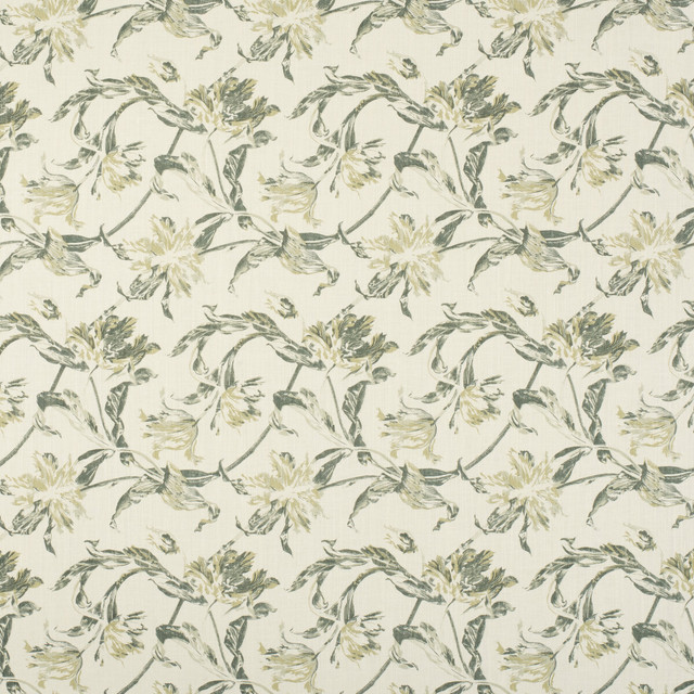 Lee Jofa Fabric Russian Tulip Green PAOLO MOSCHINO FABRICS LINEN - 67%;COTTON - 33% United Kingdom HEAVY Horizontal: 17.72 and Vertical: 9.06 53.94 - My Fabric Connection -