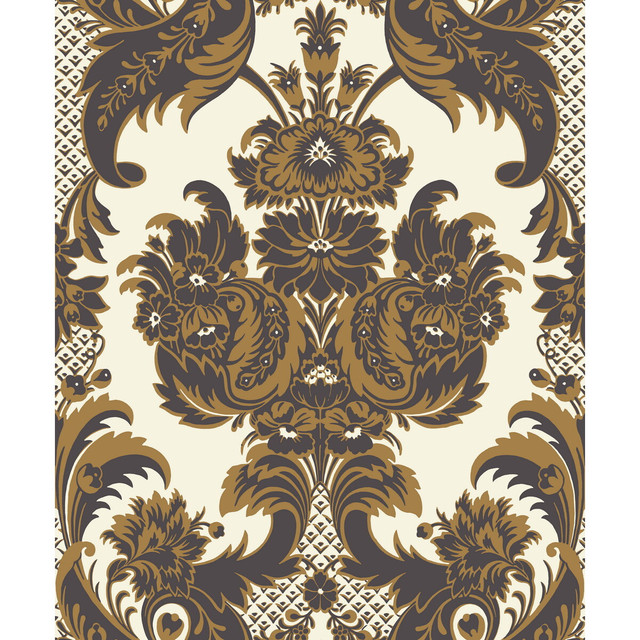 Cole & Son Wallcovering Wyndham Black & Gold COLE & SON ALBEMARLE PAPER - 100% United Kingdom - Horizontal: - and Vertical: 25.22 21 - My Fabric Connection -