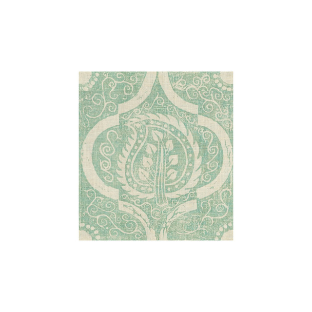 Lee Jofa Fabric Persian Leaf Aqua BLITHFIELD LINEN - 100% United Kingdom - Horizontal: 21 and Vertical: 23 53.5 - My Fabric Connection -