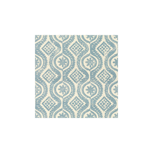 Lee Jofa Fabric Damask Blue BLITHFIELD LINEN - 100% United Kingdom - Horizontal: 23 and Vertical: 22 53.5 - My Fabric Connection -