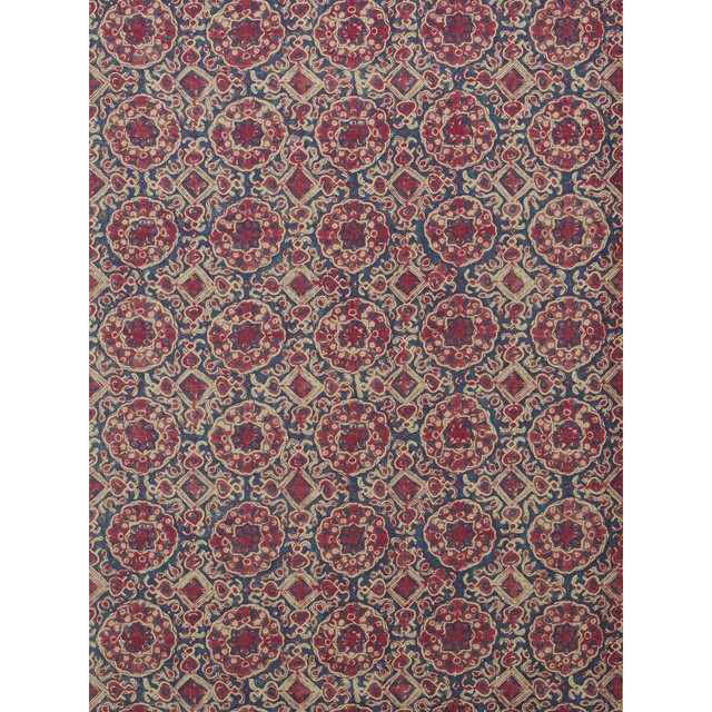 Lee Jofa Fabric Ashcombe Red/Blue BLITHFIELD LINEN - 100% Thailand - Horizontal: 10.5 and Vertical: 31.5 52.5 - My Fabric Connection -