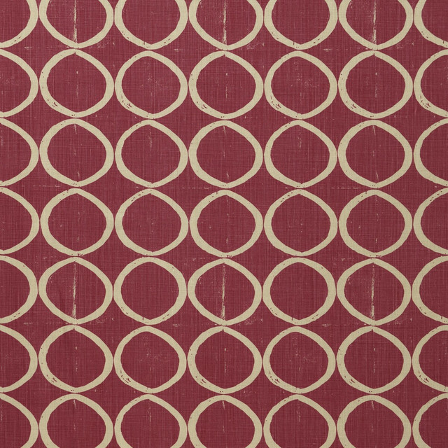 Lee Jofa Fabric Circles Berry BLITHFIELD LINEN - 100% United Kingdom HEAVY Horizontal: 13.4 and Vertical: 25.2 53.5 - My Fabric Connection -