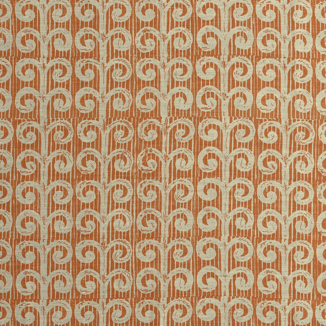 Lee Jofa Fabric Fern Tangerine BLITHFIELD LINEN - 100% United Kingdom MEDIUM Horizontal: 32.7 and Vertical: 25.6 52 - My Fabric Connection -
