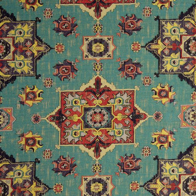 Clarke And Clarke Fabric Malatya Aqua CLARKE & CLARKE ANATOLIA VISCOSE - 82%;POLYESTER - 18% Turkey HEAVY Horizontal: 26.77 and Vertical: 19.29 55 - My Fabric Connection -