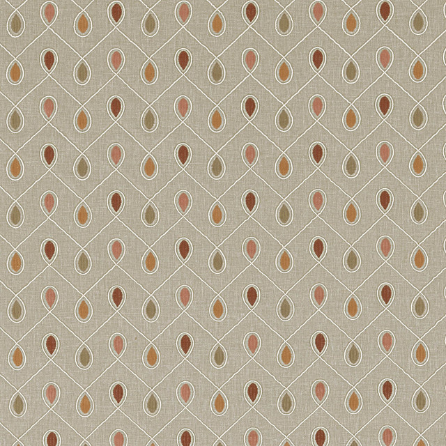 Clarke And Clarke Fabric Healey Spice CLARKE & CLARKE RICHMOND POLYESTER - 52%;COTTON - 48% India - Horizontal: 6.3 and Vertical: 4.53 54 - My Fabric Connection -
