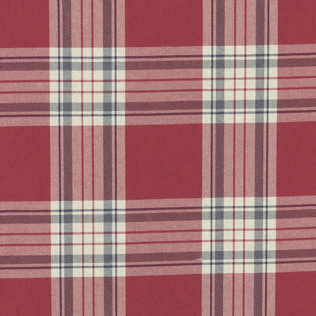 Clarke And Clarke Fabric Glenmore Red CLARKE & CLARKE GLENMORE COTTON - 50%;POLYESTER - 50% Turkey HEAVY Horizontal: - and Vertical: - 54.375 - My Fabric Connection -
