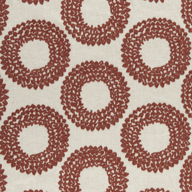 Clarke And Clarke Fabric Dashiki Cinnabar CLARKE & CLARKE AMARA COTTON - 100% India - Horizontal: 12.87 and Vertical: 9.21 55 - My Fabric Connection -