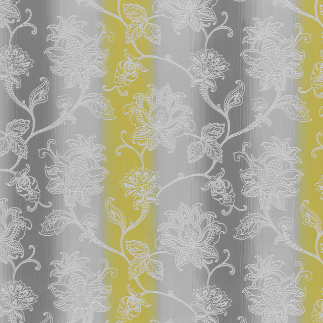 Clarke And Clarke Fabric Raphael Charcoal/Chartreuse CLARKE & CLARKE COTE D AZUR POLYESTER - 83%;COTTON - 17% India - Horizontal: 13.07 and Vertical: 15.35 52 - My Fabric Connection -
