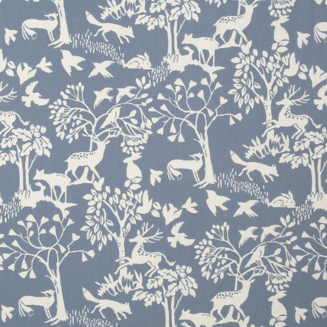 Clarke And Clarke Fabric Vilda Chambray CLARKE & CLARKE WILDERNESS COTTON - 100% United Kingdom MEDIUM Horizontal: 26.97 and Vertical: 25.2 54 - My Fabric Connection -