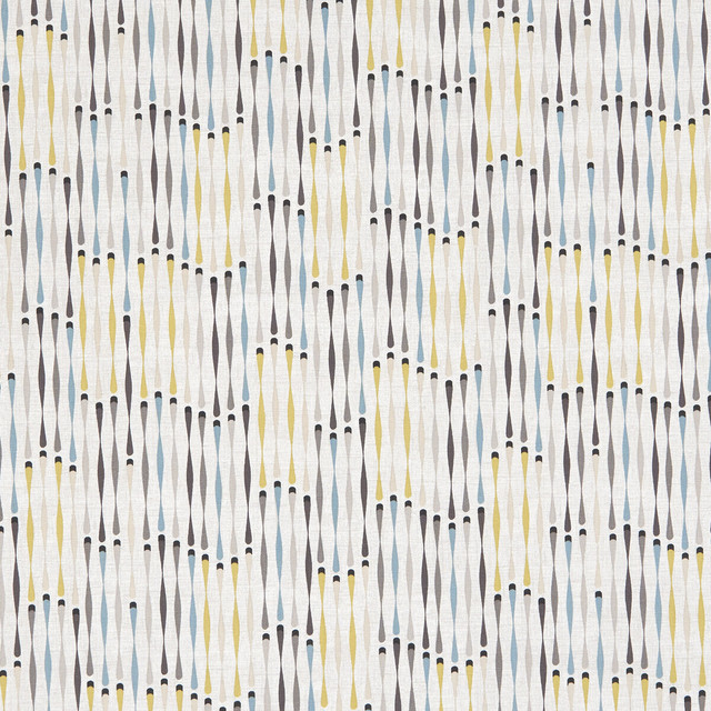 Clarke And Clarke Fabric Cassandra Charcoal/Chartreuse CLARKE & CLARKE OCTAVIA COTTON - 100% Turkey MEDIUM Horizontal: 13.5 and Vertical: 12.6 54 - My Fabric Connection -