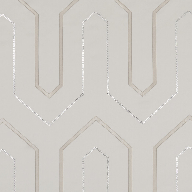 Clarke And Clarke Fabric Gatsby Champagne CLARKE & CLARKE LUSSO POLYESTER - 100% India - Horizontal: 6.42 and Vertical: 9.25 54 - My Fabric Connection -