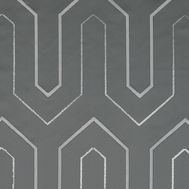 Clarke And Clarke Fabric Gatsby Charcoal CLARKE & CLARKE LUSSO POLYESTER - 100% India - Horizontal: 6.42 and Vertical: 9.25 54 - My Fabric Connection -