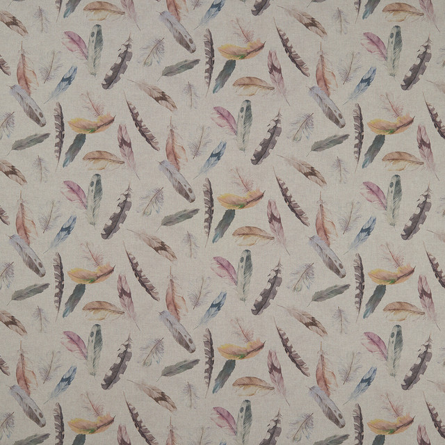 Clarke And Clarke Fabric Feather Nica Cream CLARKE & CLARKE COUNTRY GARDEN COTTON - 100% Spain MEDIUM Horizontal: - and Vertical: - 54.375 - My Fabric Connection -