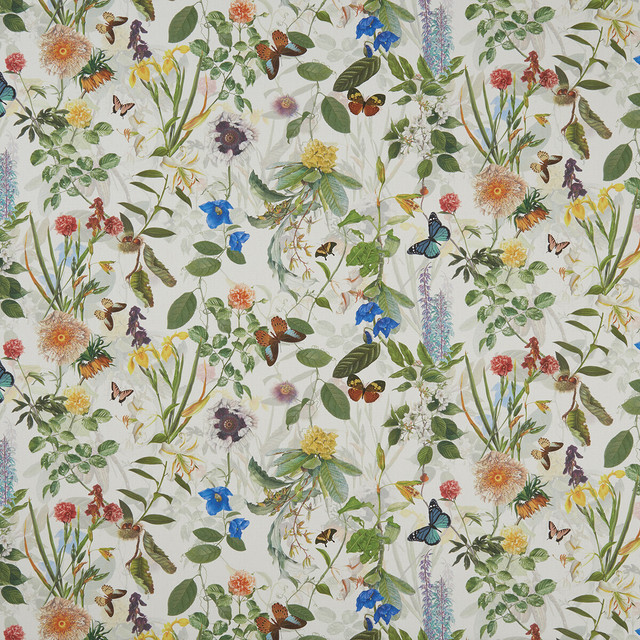 Clarke And Clarke Fabric Secret Garden Cream CLARKE & CLARKE COUNTRY GARDEN COTTON - 100% Spain MEDIUM Horizontal: 53.94 and Vertical: 17.91 54 - My Fabric Connection -