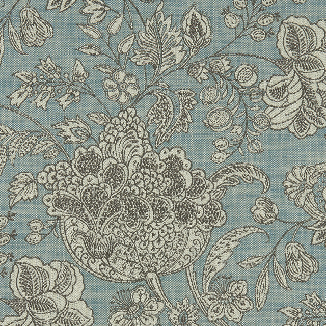Clarke And Clarke Fabric Woodsford Teal CLARKE & CLARKE HERITAGE COTTON - 45%;VISCOSE - 44%;LINEN - 11% Turkey HEAVY Horizontal: 27.56 and Vertical: 24.92 54 - My Fabric Connection -