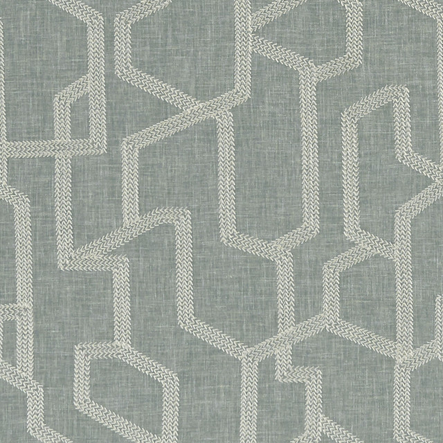 Clarke And Clarke Fabric Labyrinth Mineral CLARKE & CLARKE EXOTICA POLYESTER - 52%;COTTON - 48% India - Horizontal: 12.875 and Vertical: 12.5 54 - My Fabric Connection -