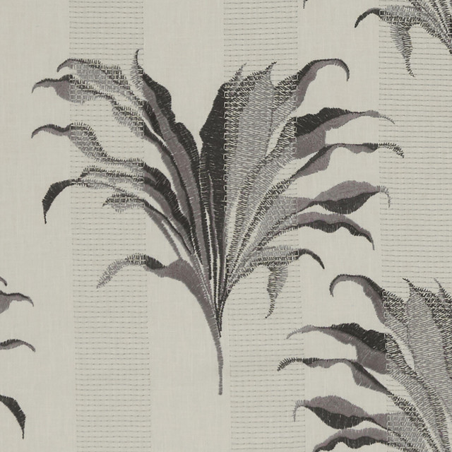 Clarke And Clarke Fabric Palma Charcoal CLARKE & CLARKE EXOTICA POLYESTER - 52%;COTTON - 48% India - Horizontal: 17 and Vertical: 12.875 54 - My Fabric Connection -
