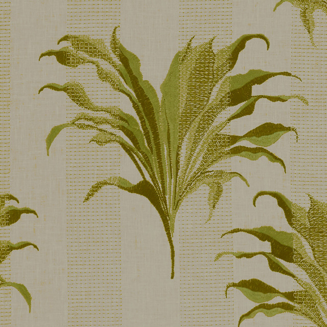Clarke And Clarke Fabric Palma Citron CLARKE & CLARKE EXOTICA POLYESTER - 52%;COTTON - 48% India - Horizontal: 17 and Vertical: 12.875 54 - My Fabric Connection -