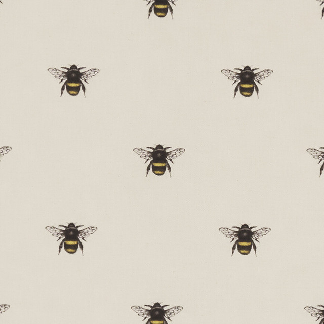 Clarke And Clarke Fabric Abeja Ivory CLARKE & CLARKE EDEN COTTON - 90%;LINEN - 10% Spain MEDIUM Horizontal: 6.75 and Vertical: 6.375 54.375 - My Fabric Connection -